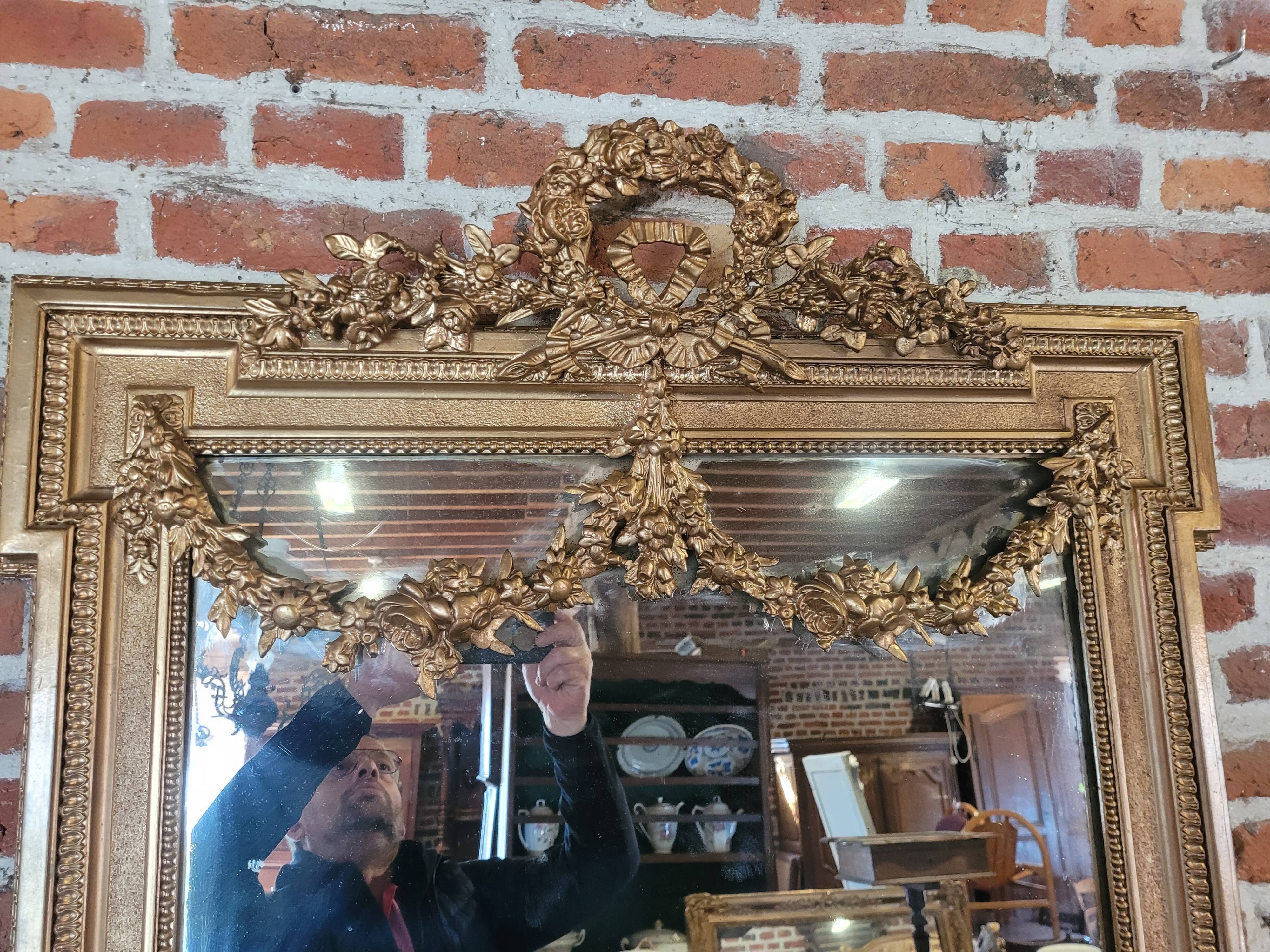 Miroir doré style Louis XVI 89x151cm