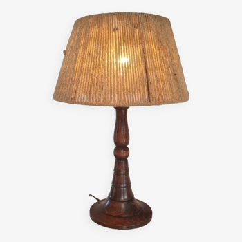 Lampe en bois tourné circa 1950