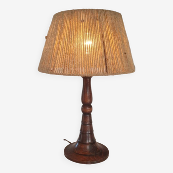 Turned wooden lamp circa 1950