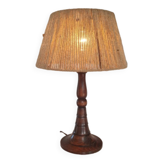 Turned wooden lamp circa 1950