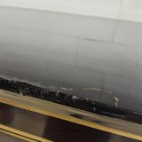 Vintage red / gold Chinese lacquer cabinet with flowers and birds