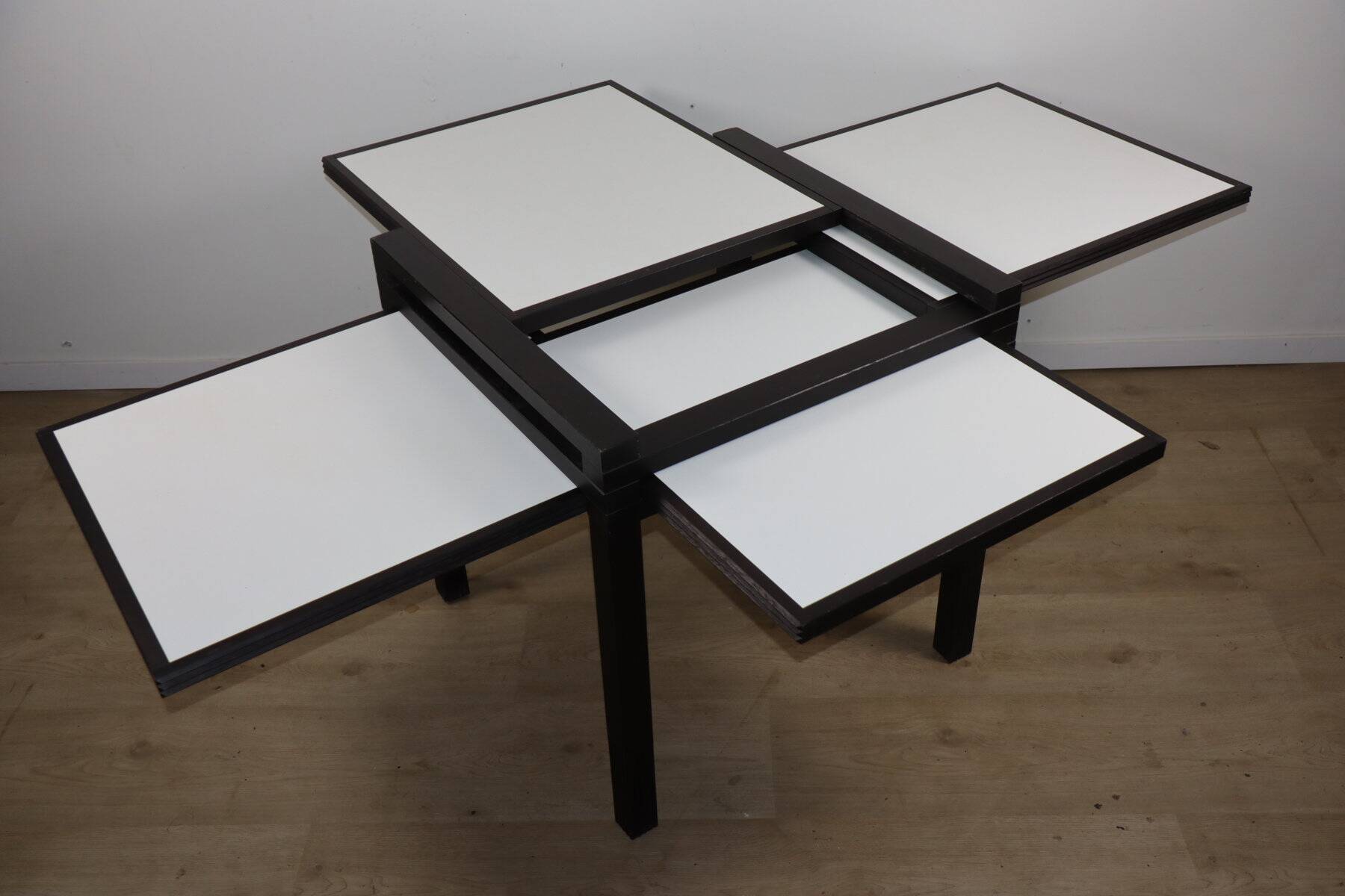 Modular bi-colour table by Bernard Vuarnesson - 1980s