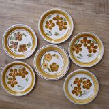 Set of 6 plates, Castellania, yellow flowers