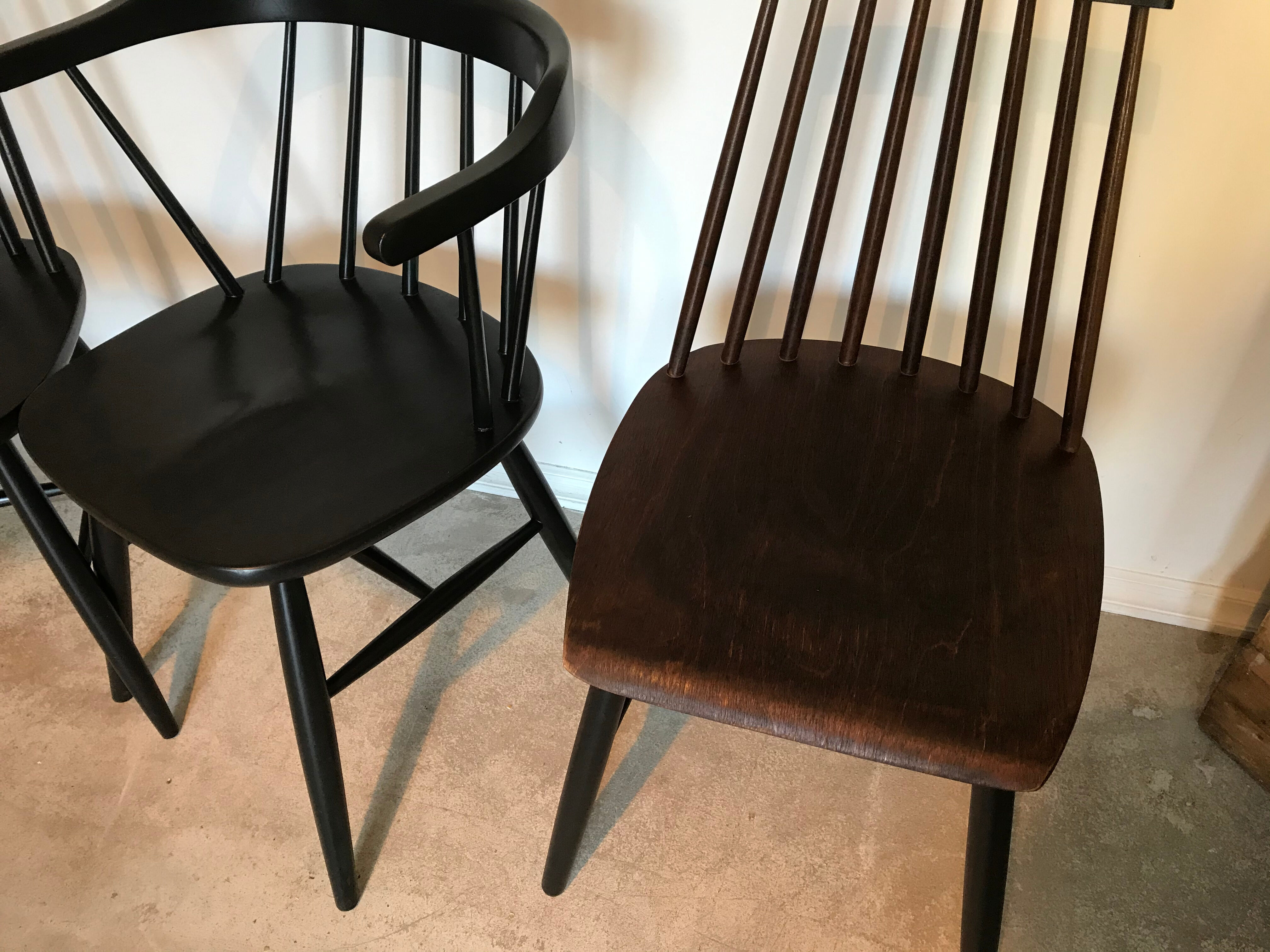 Set of 4 scandinavian chairs mismatched