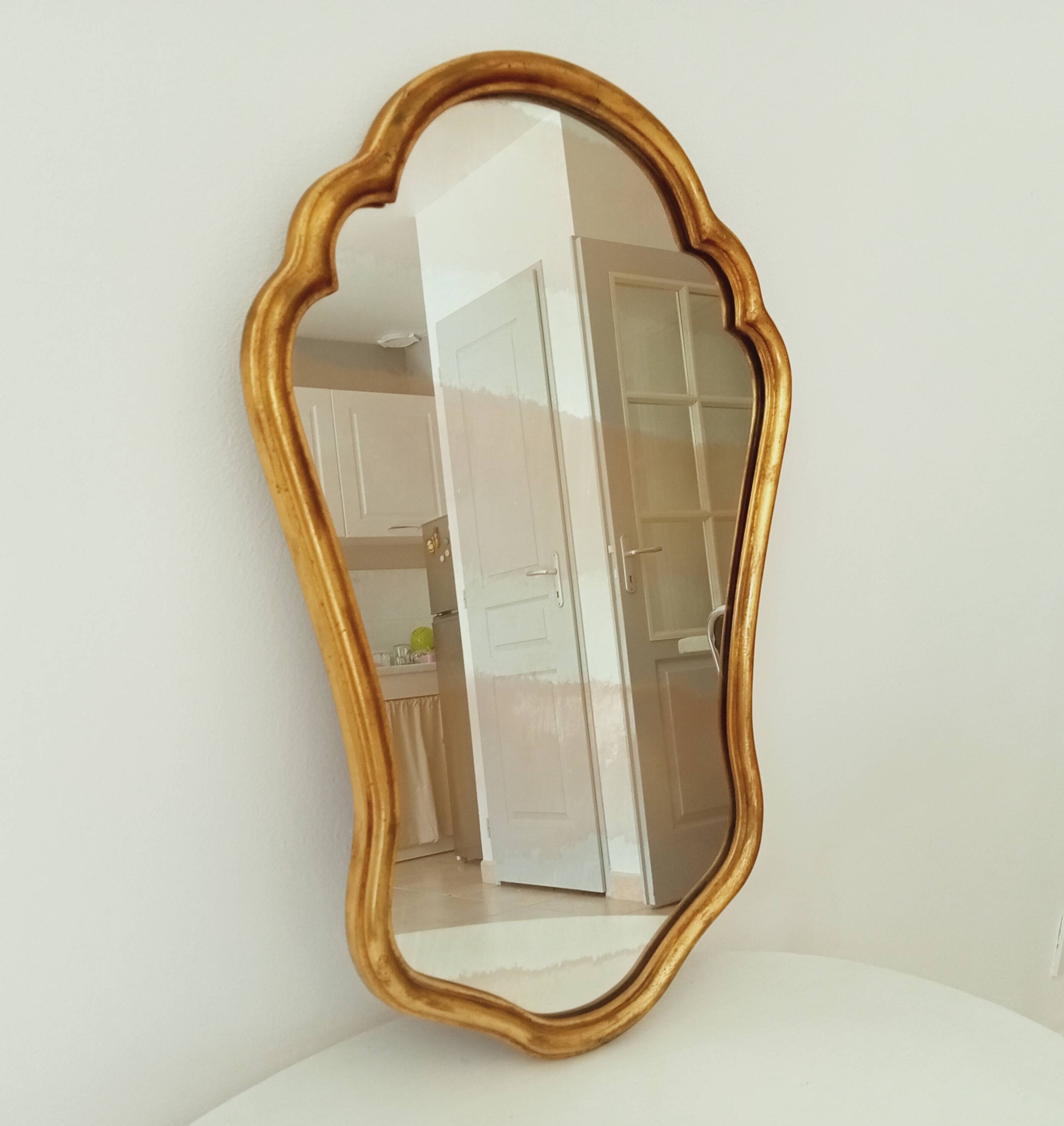 Golden baroque mirror 60s 66*44cm