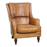 Vintage Armchair Made of Sheepskin Leather