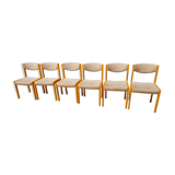 6 chairs in beech and fabrics, very good condition