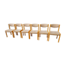 6 chaises en hêtre et tissus, très bon état