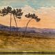 Watercolor late nineteenth early twentieth The evening on the moor signed Léon Roger 1886-1924