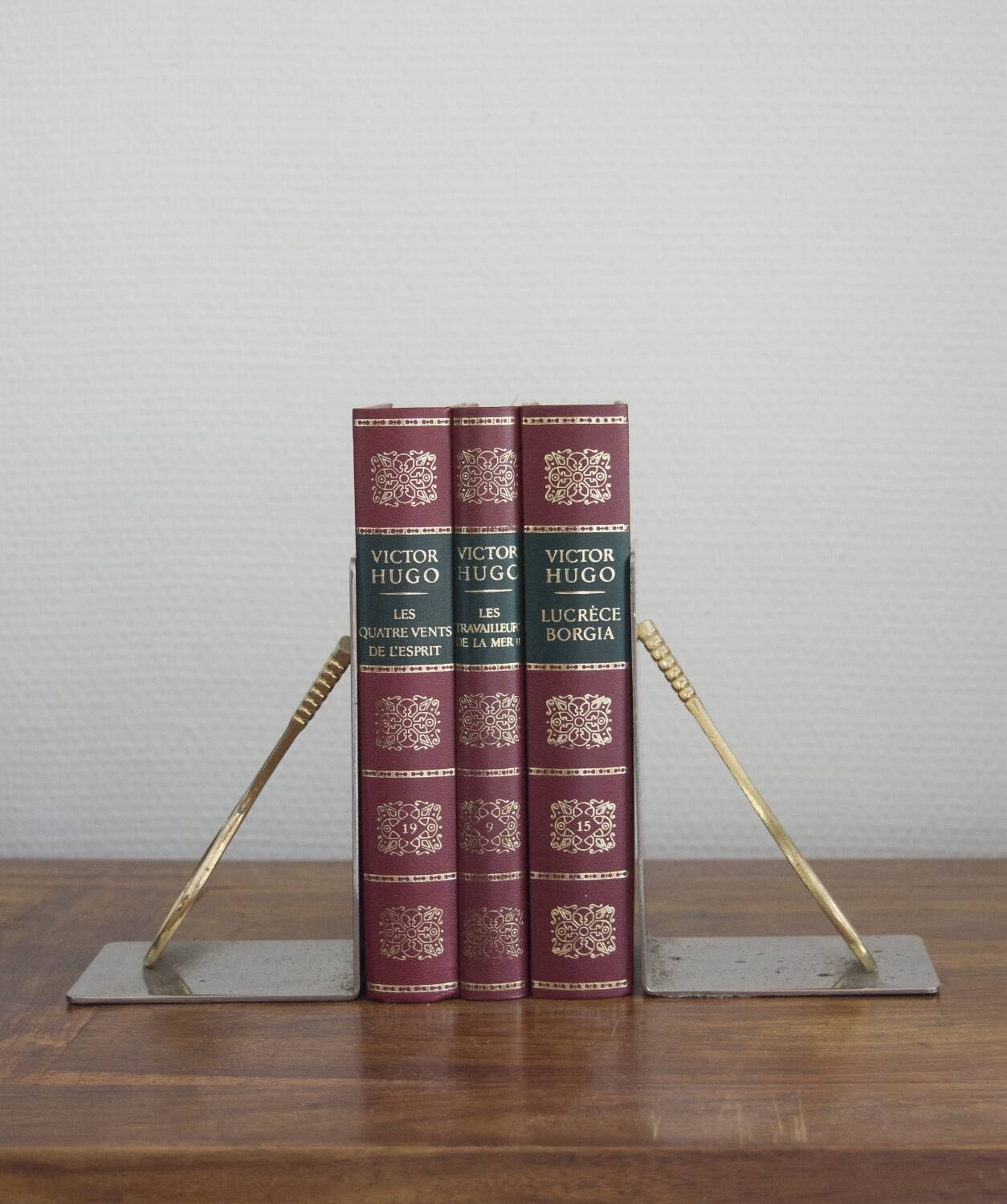 Paire de serre-livres vintage en forme de raquette de tennis – années 1980