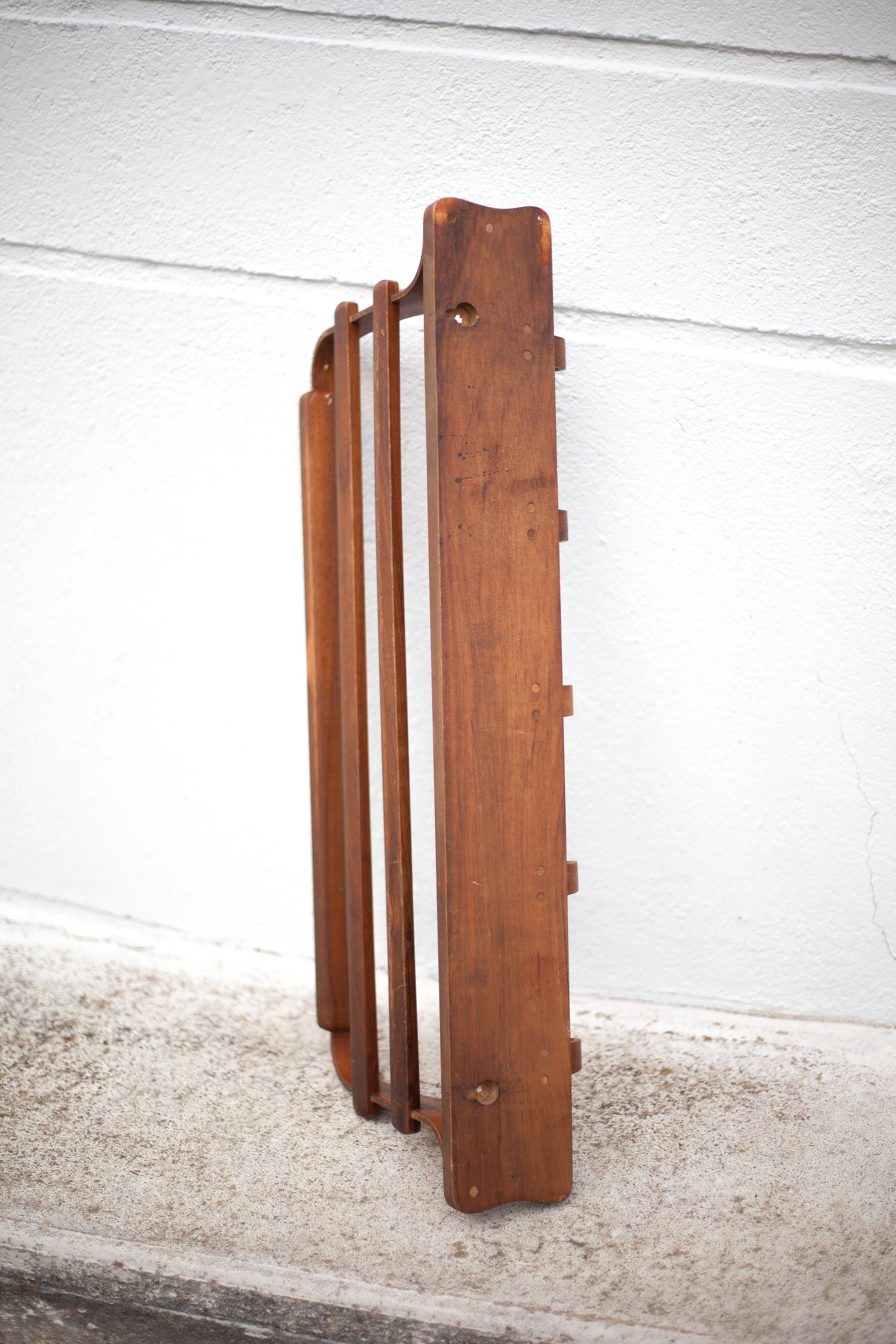 German wooden coat rack attributed to Bruno Paul, vintage coat rack, wall coat rack, woode