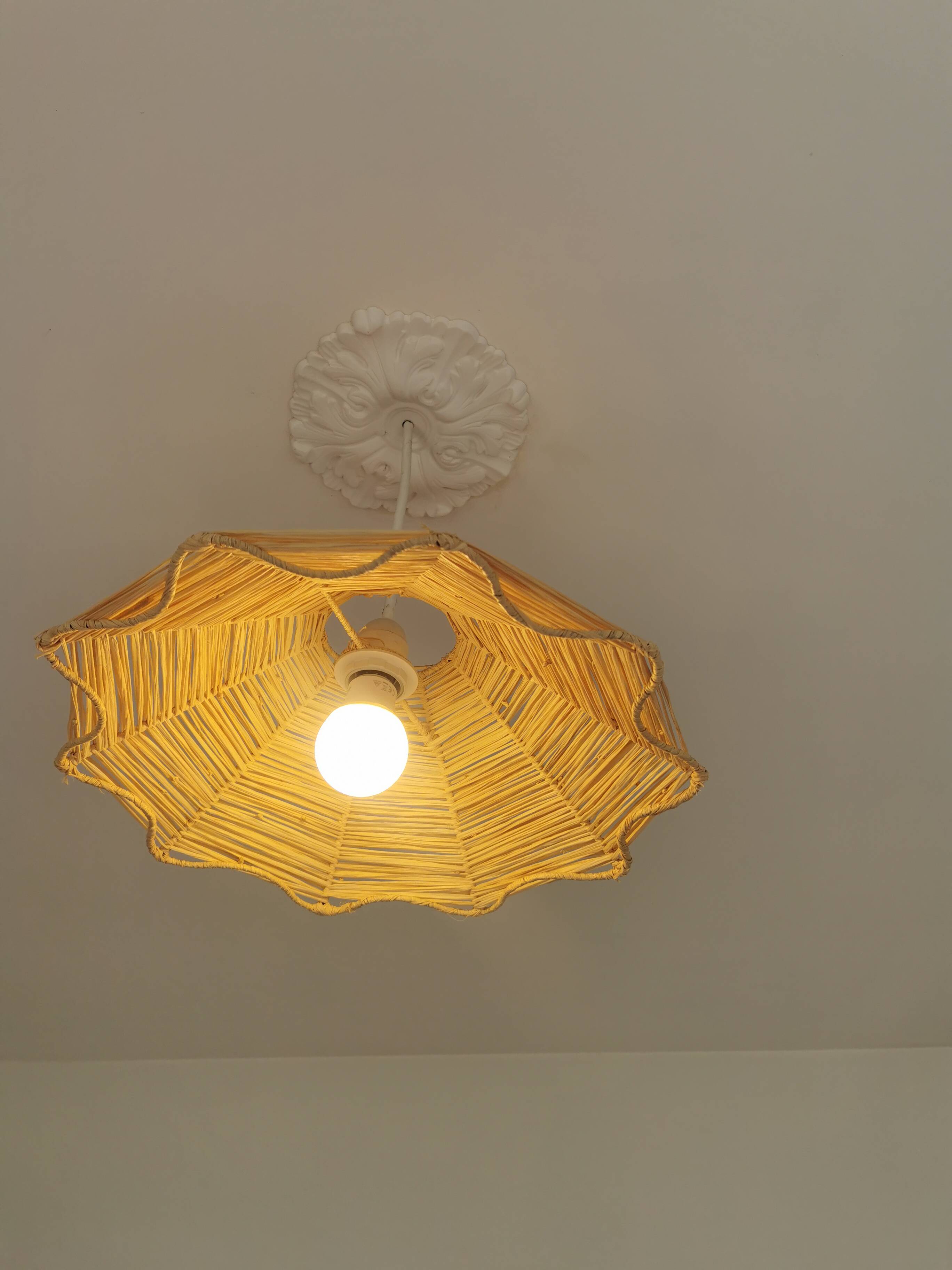 Suspension Gustave in Braided Raffia – 40×10 cm – Handmade Production Mar