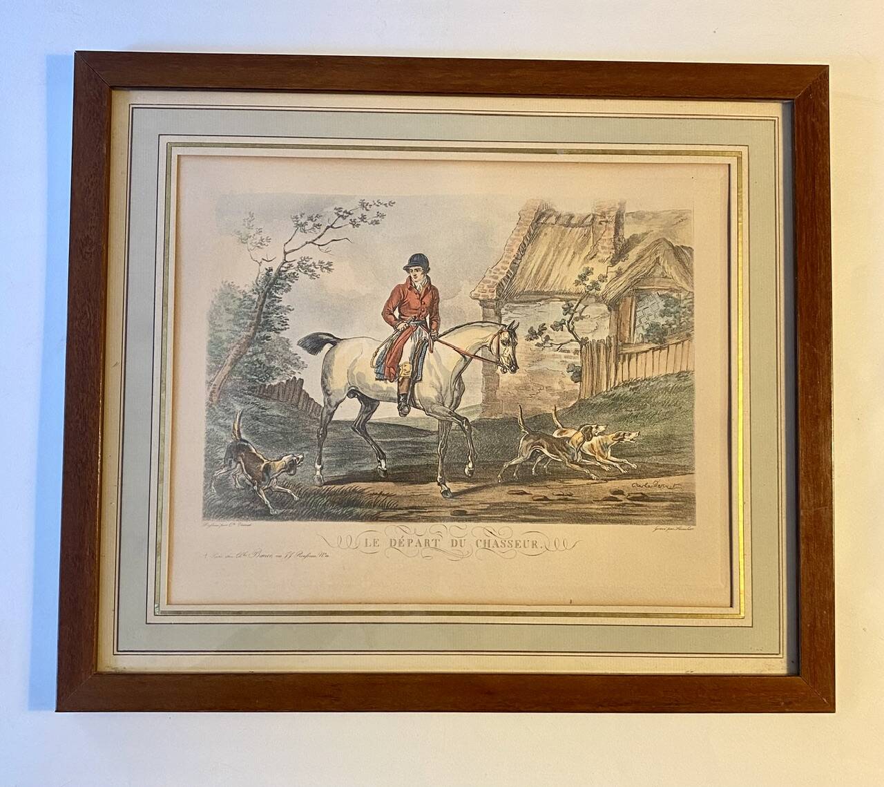 Old engraving, The Hunter after Carle Vernet 20th century