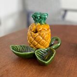 Vintage ceramic pineapple-shaped mustard pots - tableware