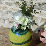 Vase en verre soufflé bicolore 70'