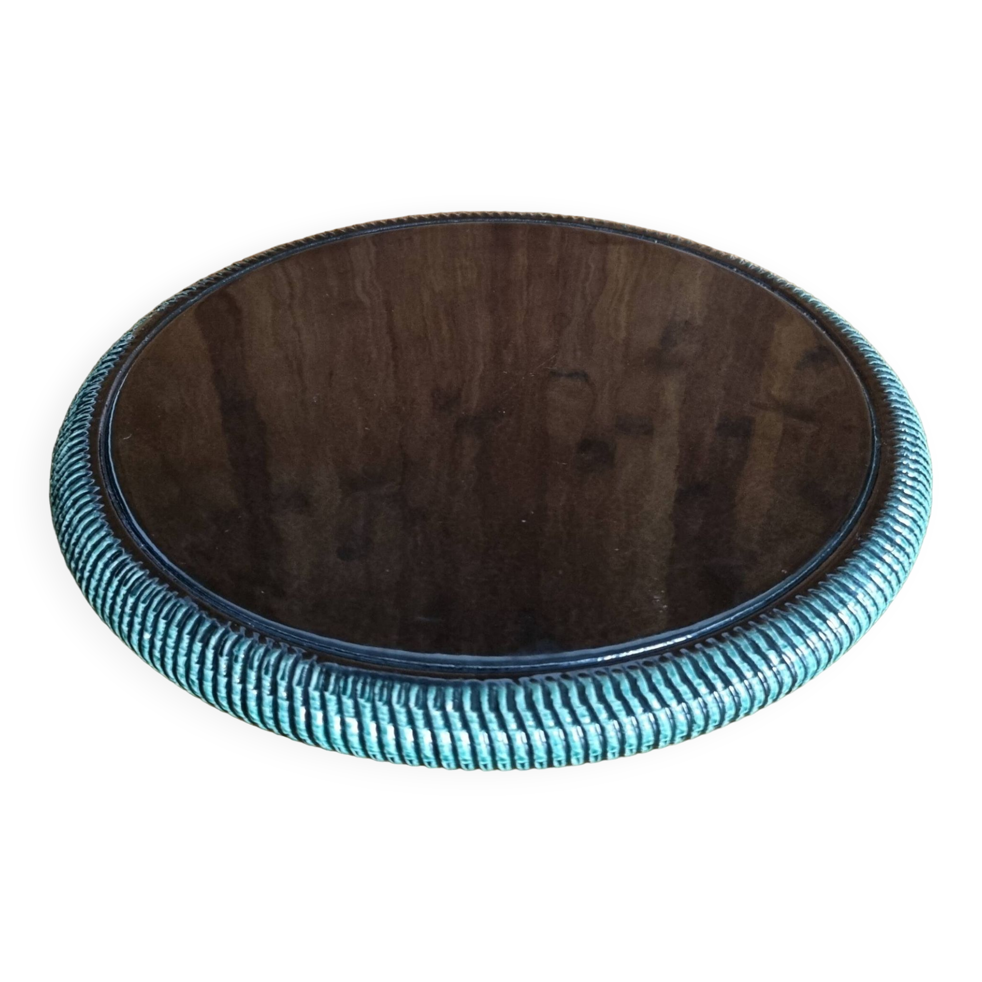 Dessous de plat vintage en céramique noire et verte