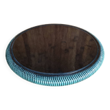 Vintage black and green ceramic trivet