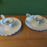 Pair of enamelled candle holders