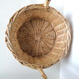 Braided wicker fruit basket