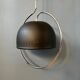 Suspension Space Age Dijkstra with a chrome structure and black metal lampshade.