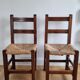Paire chaises paille vintage
