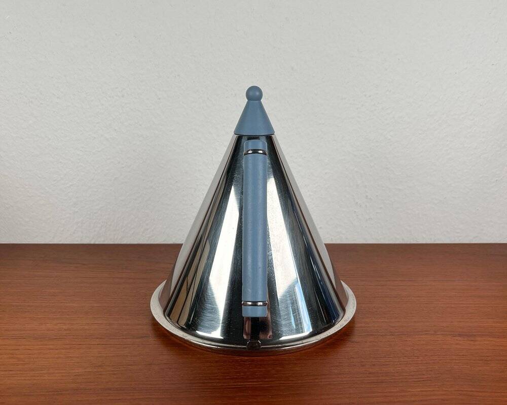Postmodern German stainless steel kettle by Fissler, 1980s.