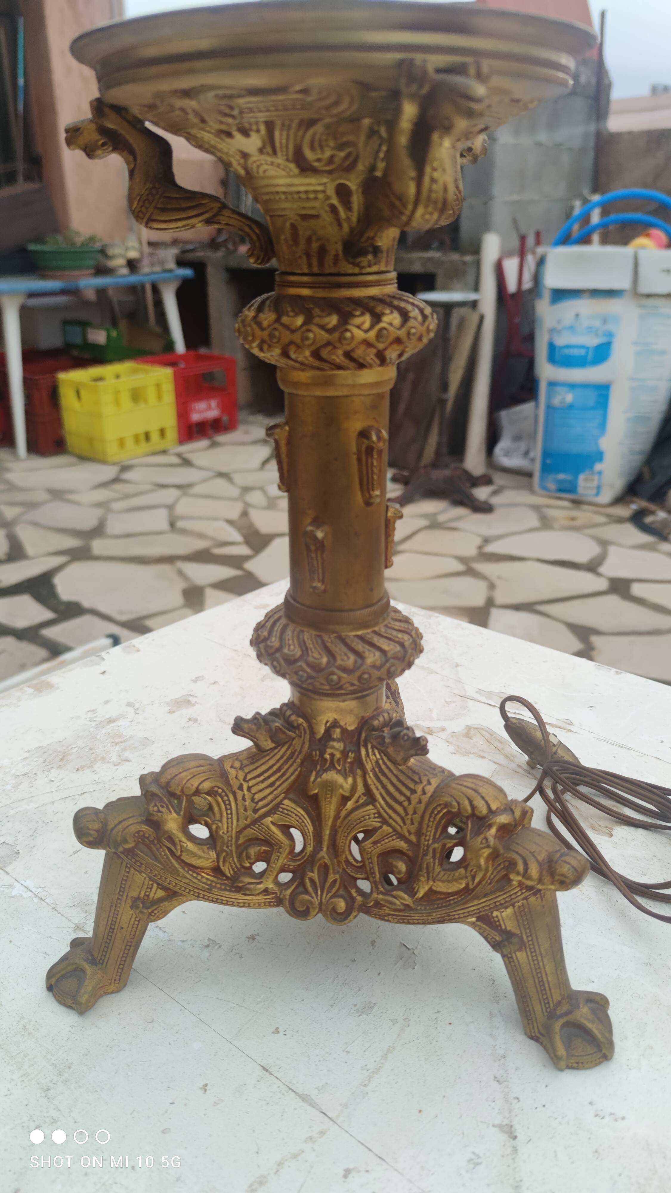 Antique bronze candle holder dating from the late 19th century