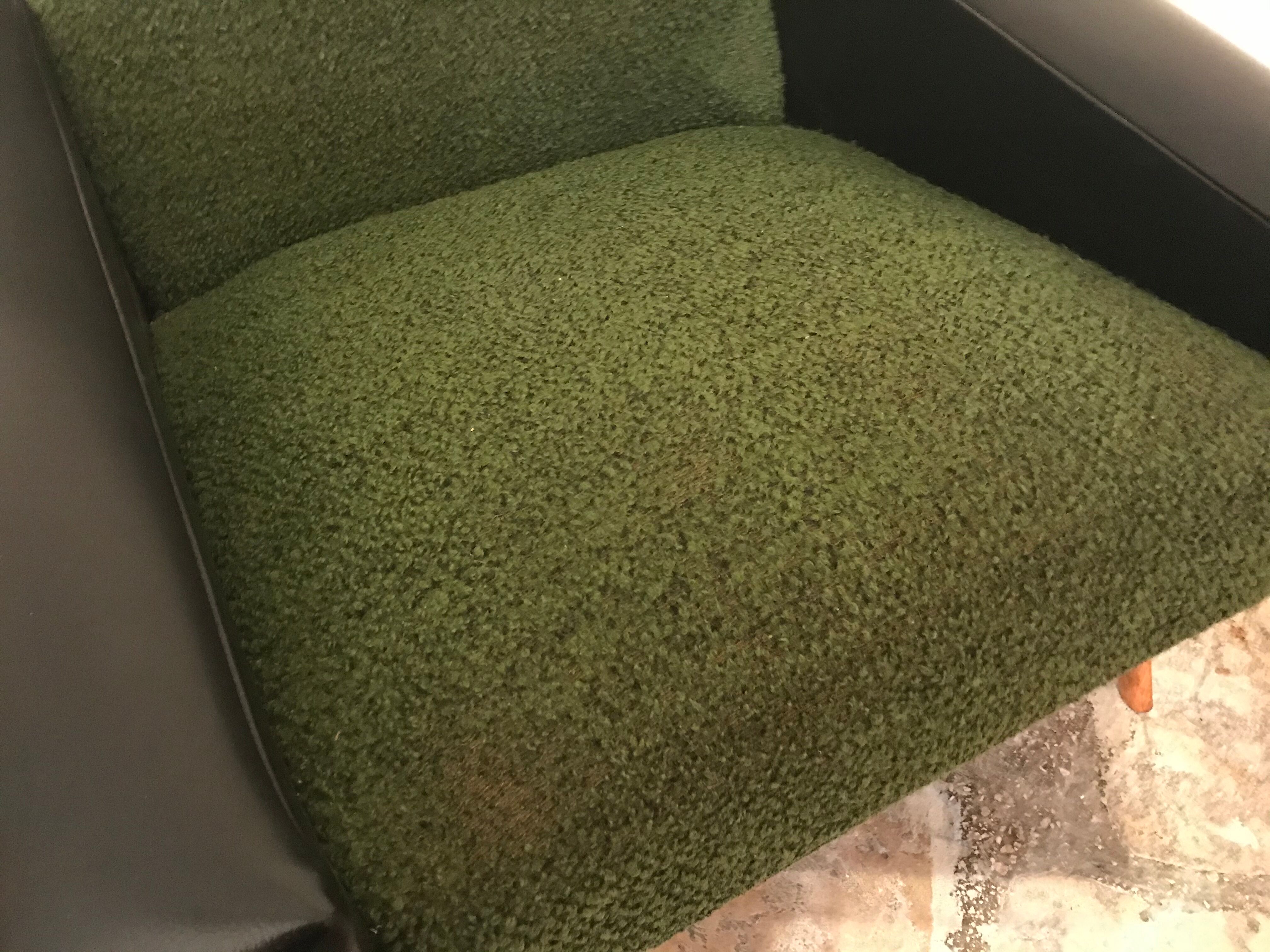 Vintage chair foot compass wool and skai