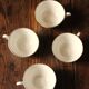 4 Céranord colored and gilded coffee cups