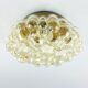Amber bubble glass flush mount by Helena Tynell For Limburg, Germany, 1970s