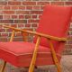 Pair of czechoslovak armchairs red compass feet annee 60