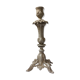 Large candle holder in patinated white painted metal