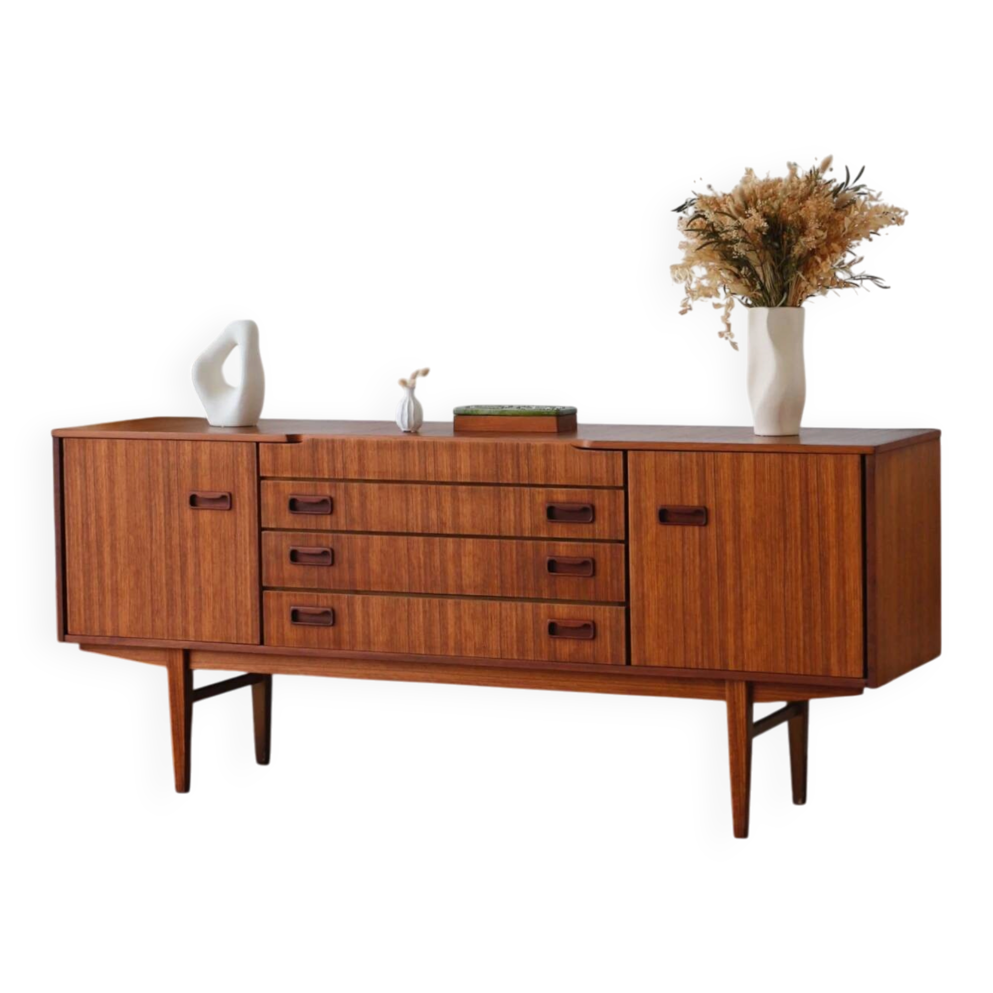 Vintage teak enfilade Beautility | Restored 1960s design