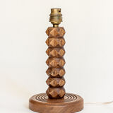 Lamp base in oak or walnut wood, 60s