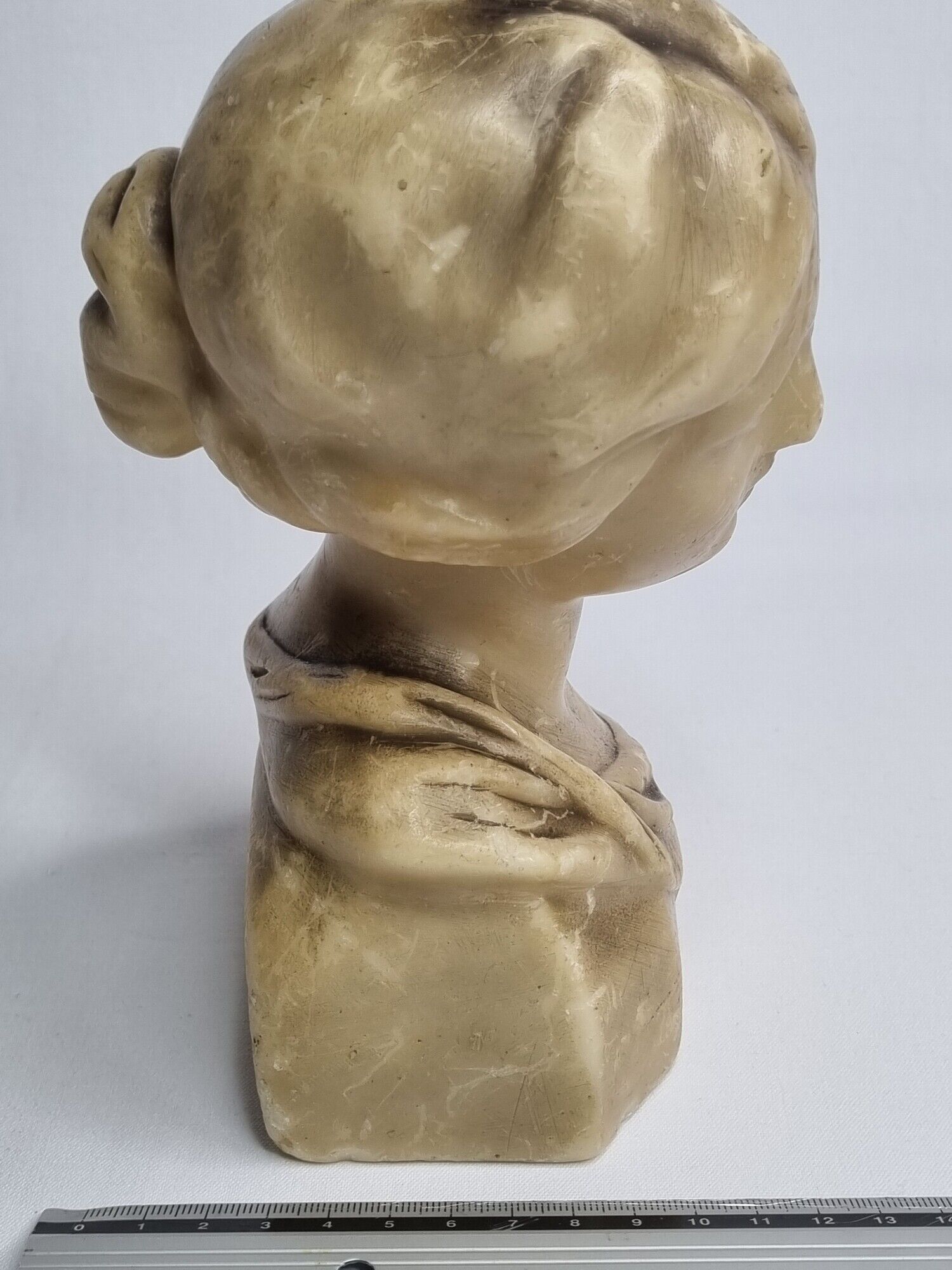 Bust of a young woman in Florentine style wax, 19 cm