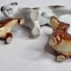 Set of three porcelain puppies