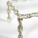 1970s XL Coffee Table Made of Nautical Iron Chain with a Thick Glass Plate