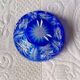 6 small cut glass bowls, vintage cobalt blue salt shaker
