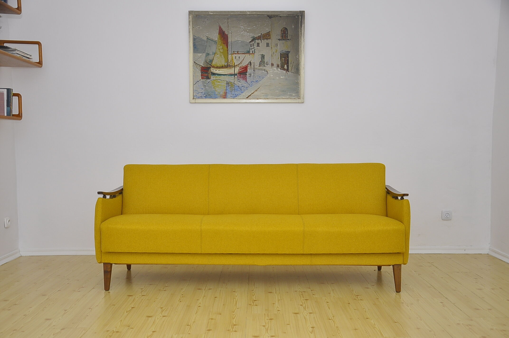 Daybed sofa with fold-out function, 1950s