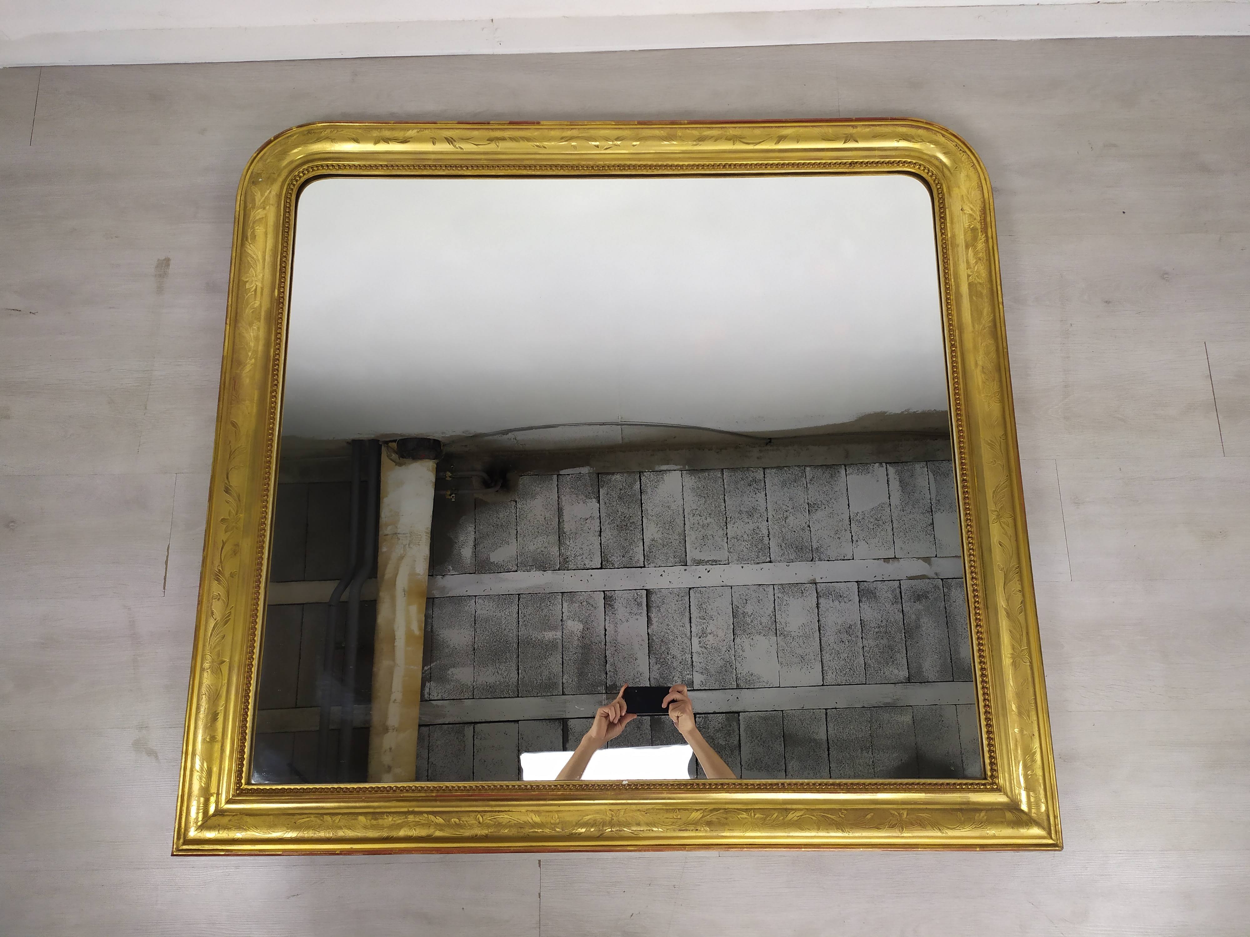 Gilded mirror Louis Philippe - 117x125cm