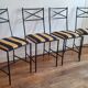 4 padded metal chairs