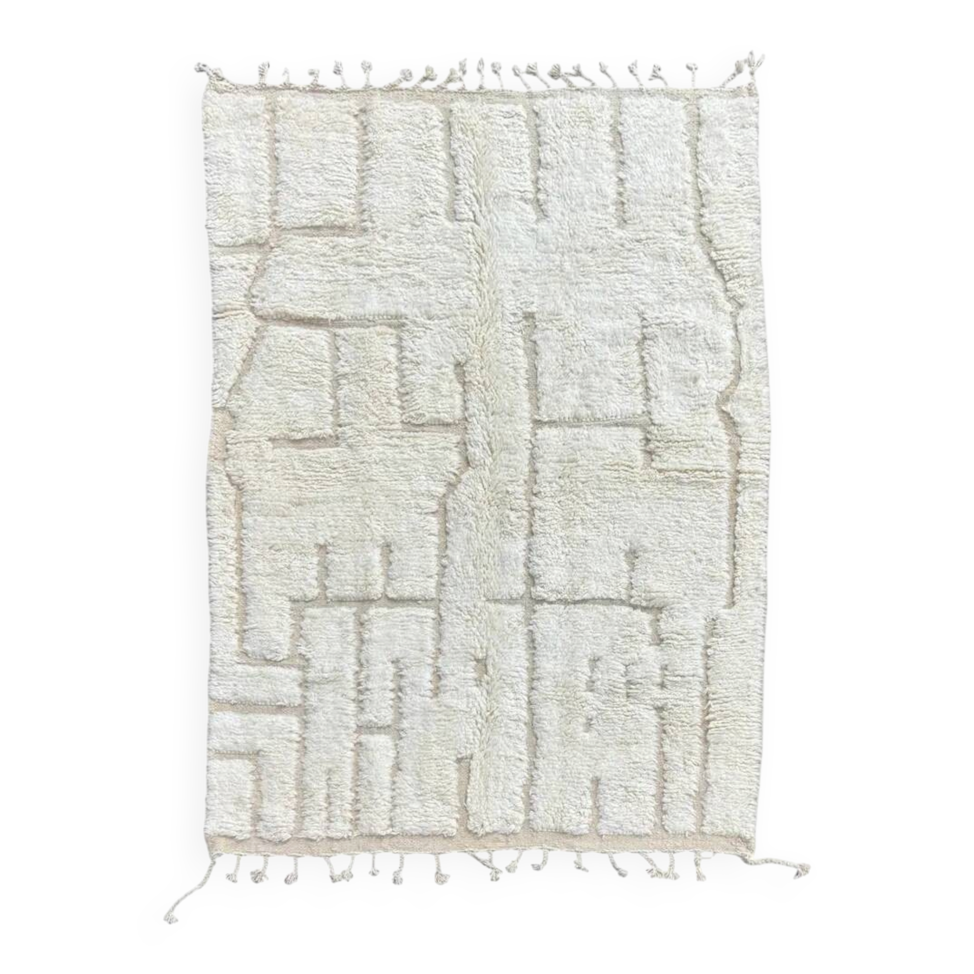Tapis marocain beni ourain en laine 200x300 cm– grand tapis berbère – Tapis Berbère fait main en laine – décoration salon bohème chic