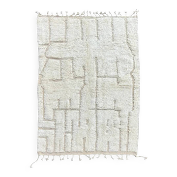Moroccan Beni Ourain rug in wool 200x300 cm – large Berber rug – Handmade Berber rug in wool – bohemian chic living room decoration