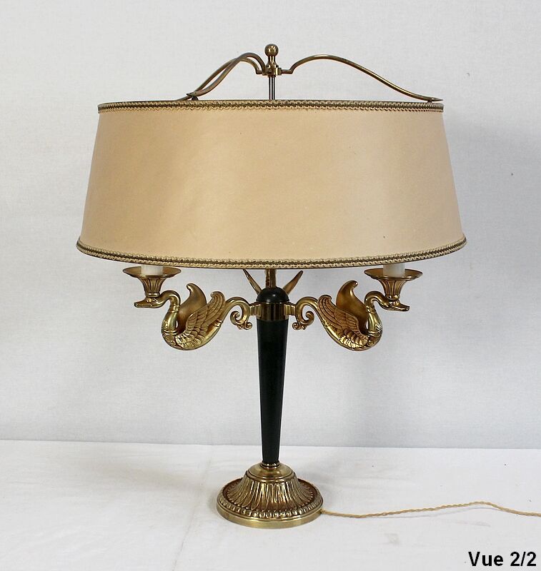 Golden brass lamp, empire style - early twentieth century