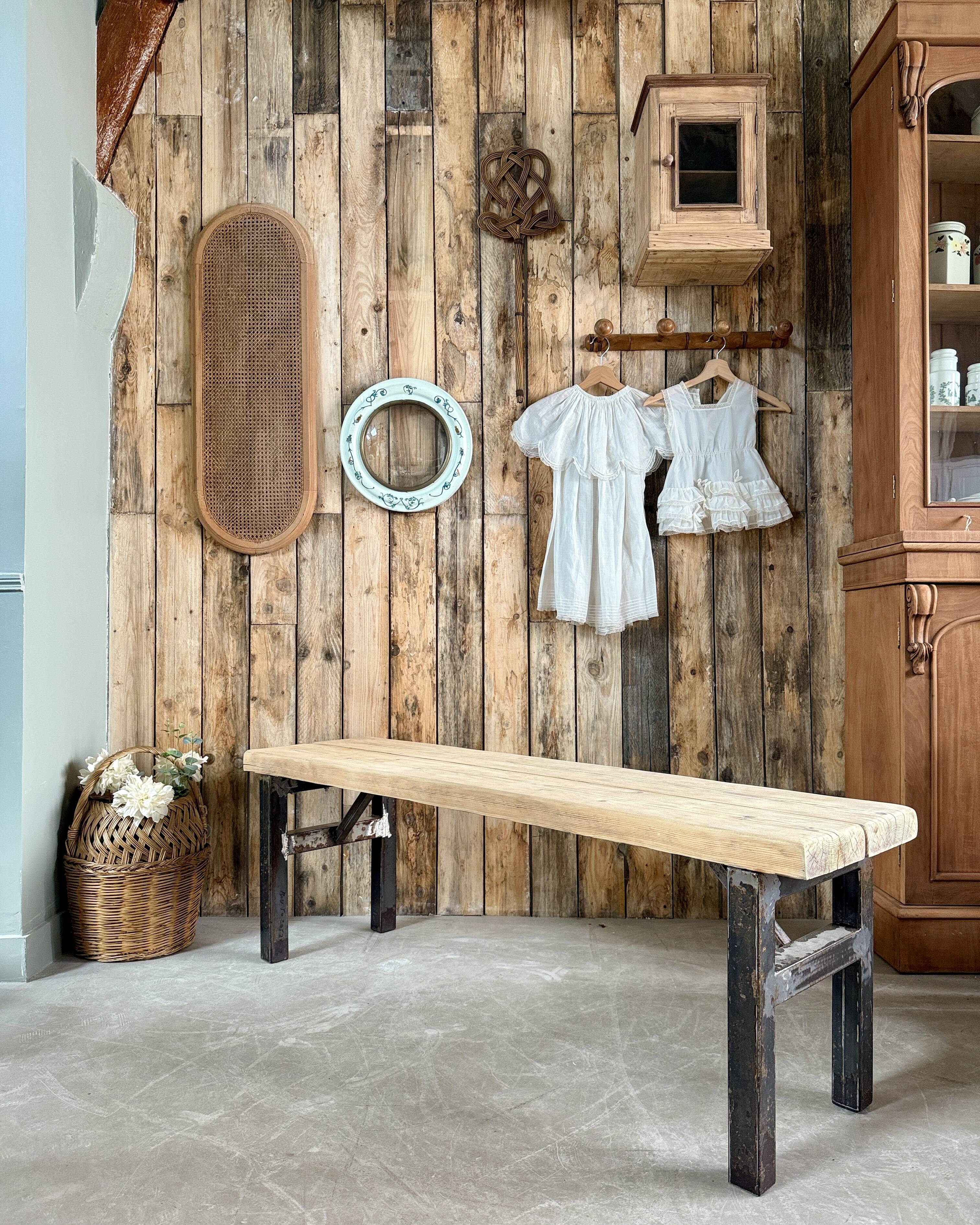 Vintage industrial bench (refurbished)