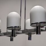 Space Age chandelier with 6 lights in sandblasted opalines, 1960s-70s