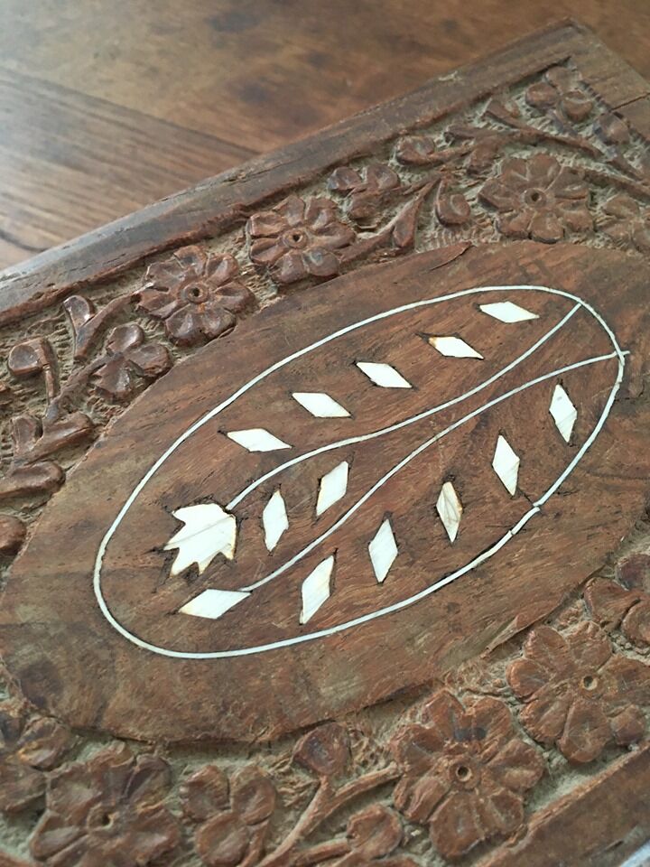Indian carved wooden box
