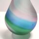 Green, Blue and Pink Etched Murano Glass Single Flower Vase, Italy