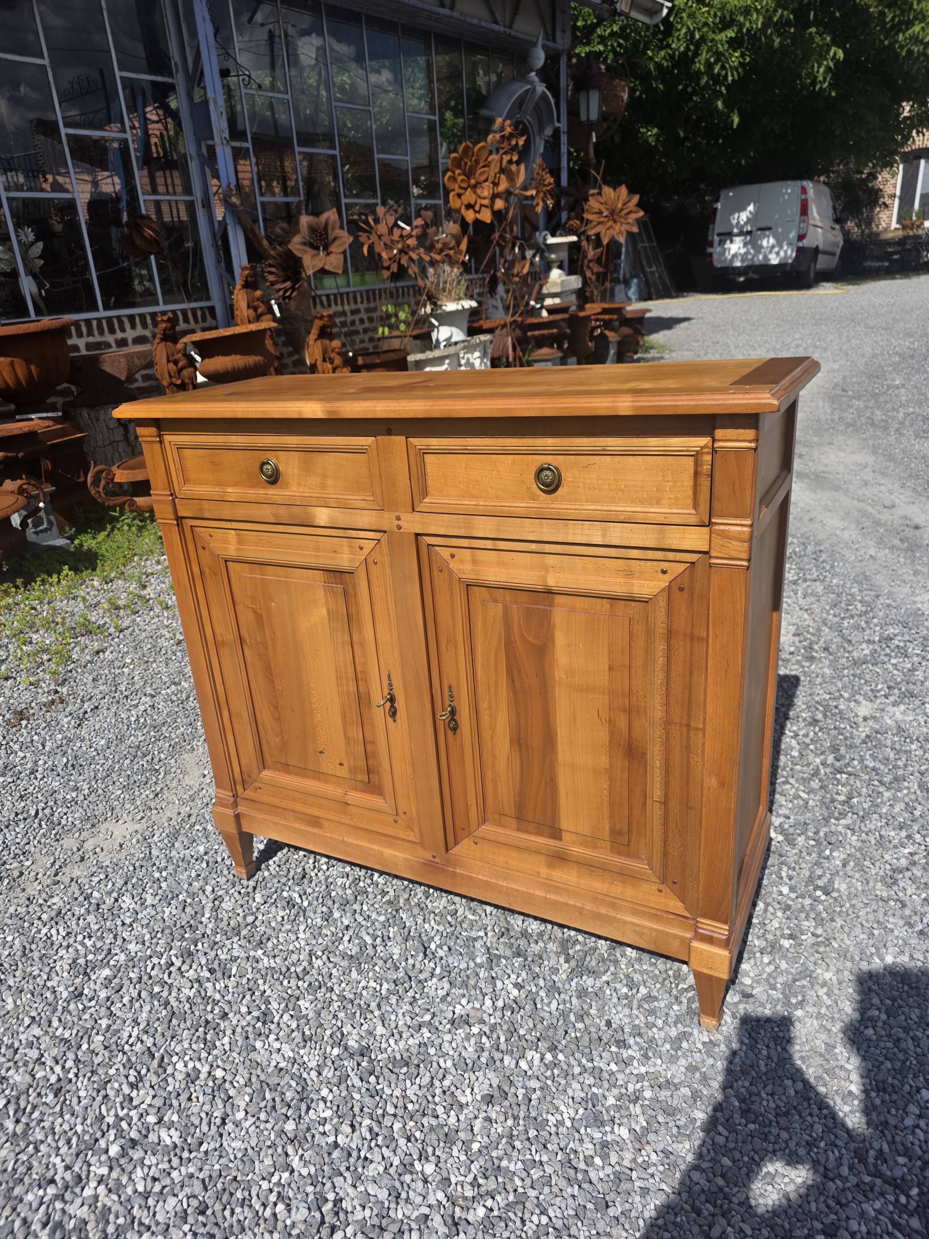 Louis XVI style buffet in solid cherry wood from the mid-20th century.