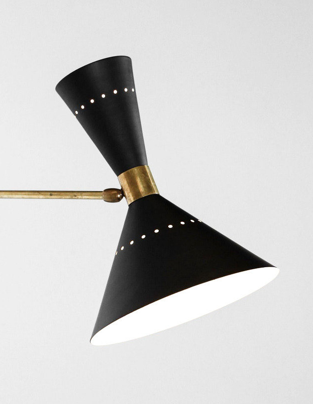 Articulable italian wall lamp black